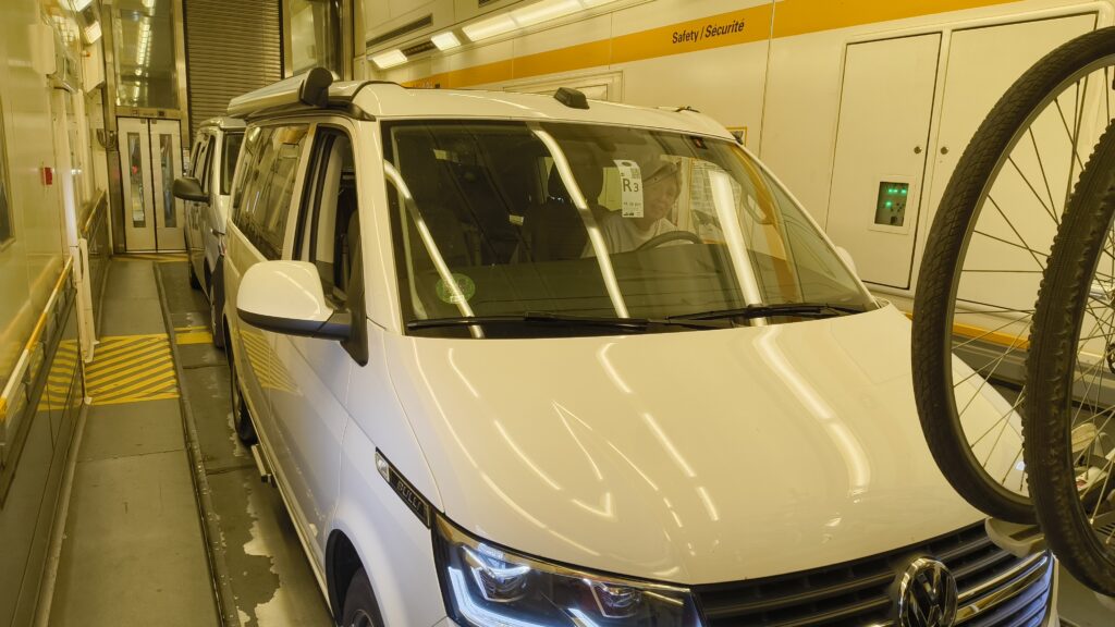 Our van in the train